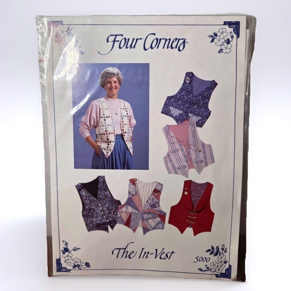 Four Corners The In-Vest Sewing Pattern 5000 Vintage 1989 Patchwork Quilted Vest